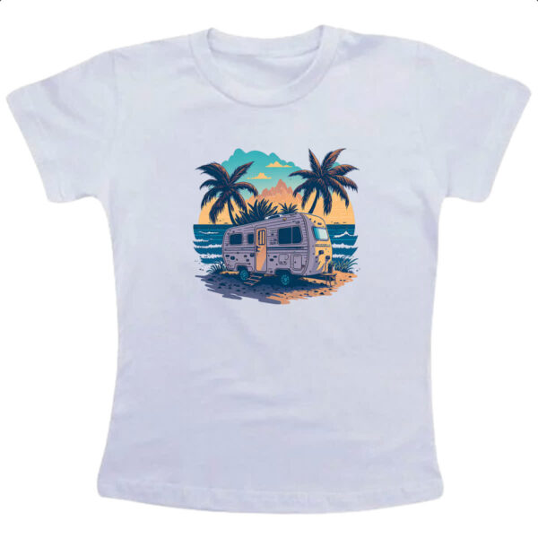 Camiseta Infanto Juvenil Trailer Acampamento Sunset