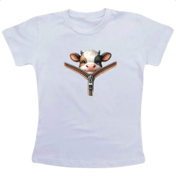 Camiseta Infanto Juvenil Vaca no ziper