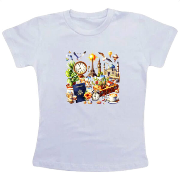 Camiseta Infanto Juvenil Viagem passaporte turismo