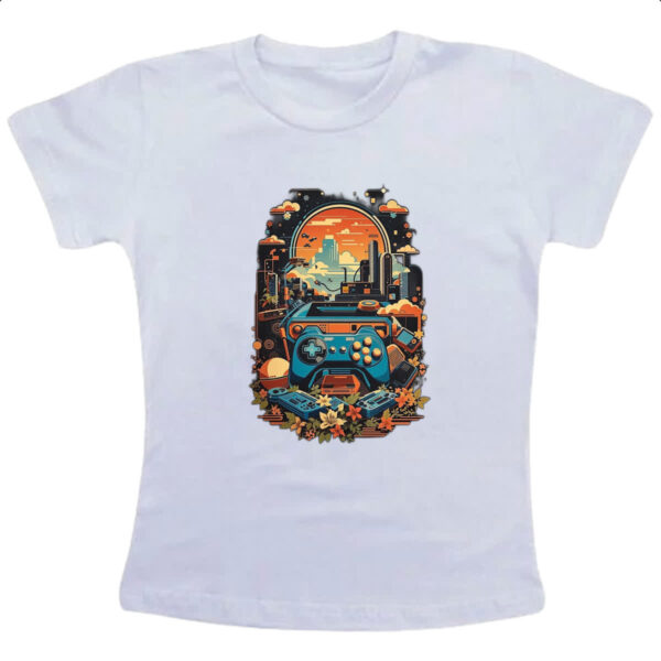 Camiseta Infanto Juvenil Vintage retro game futurista