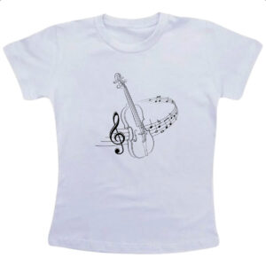 Camiseta Infanto Juvenil Violino partitura musical