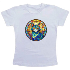 Camiseta Infanto Juvenil Vitral Gato