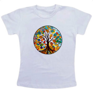 Camiseta Infanto Juvenil Vitral arvore da vida