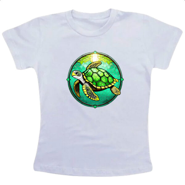 Camiseta Infanto Juvenil Vitral tartaruga