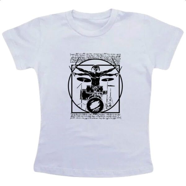 Camiseta Infanto Juvenil Vitruvian baterista