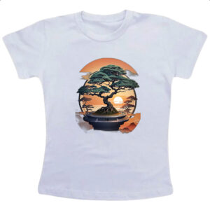 Camiseta Infanto Juvenil Bonsai sunset japan