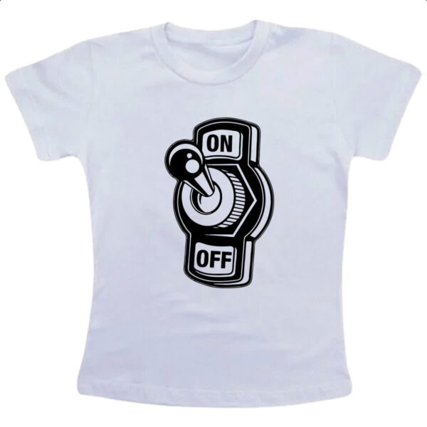 Camiseta Infanto Juvenil Botao Liga Desliga On Off
