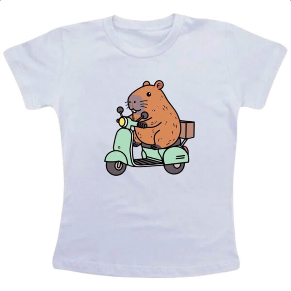 Camiseta Infanto Juvenil Capivara na lambreta