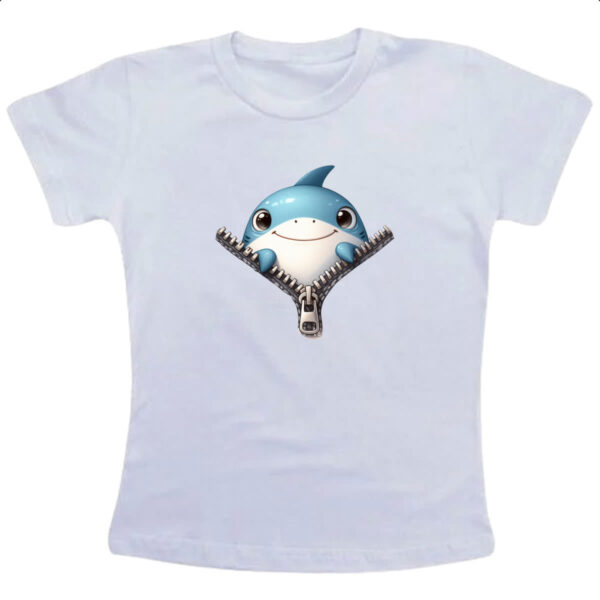 Camiseta Infanto Juvenil Tubarao no ziper