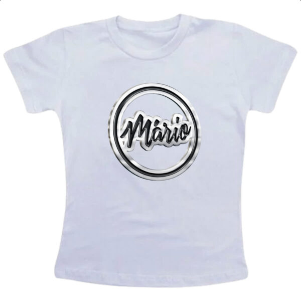 Camiseta Infanto Juvenil Mario Metal Logo