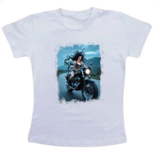 Camiseta Infanto Juvenil Medusa andando de moto