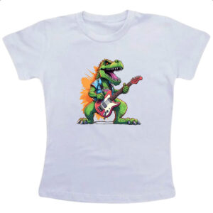 Camiseta Infanto Juvenil T-Rex Guitarrista