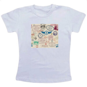 Camiseta Infanto Juvenil Viagem passaport stamp