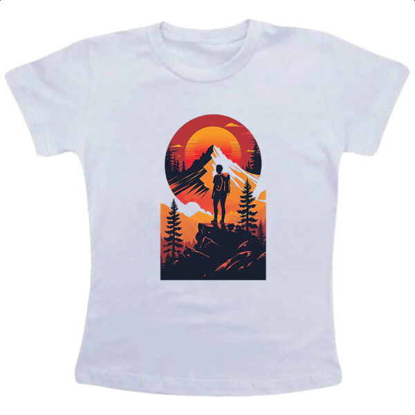 Camiseta Infanto Juvenil Viajante Mochileiro Sunset