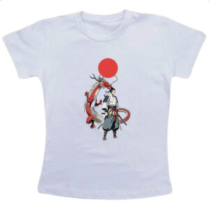 Camiseta Infanto Juvenil Samurai Dragao sol nascente