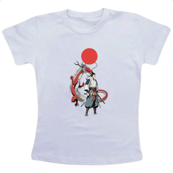 Camiseta Infanto Juvenil Samurai Dragao sol nascente