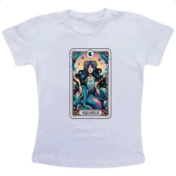 Camiseta Infanto Juvenil Signo Carta Taro Aquario