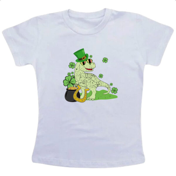 Camiseta Infanto Juvenil T-Rex St Patricks day
