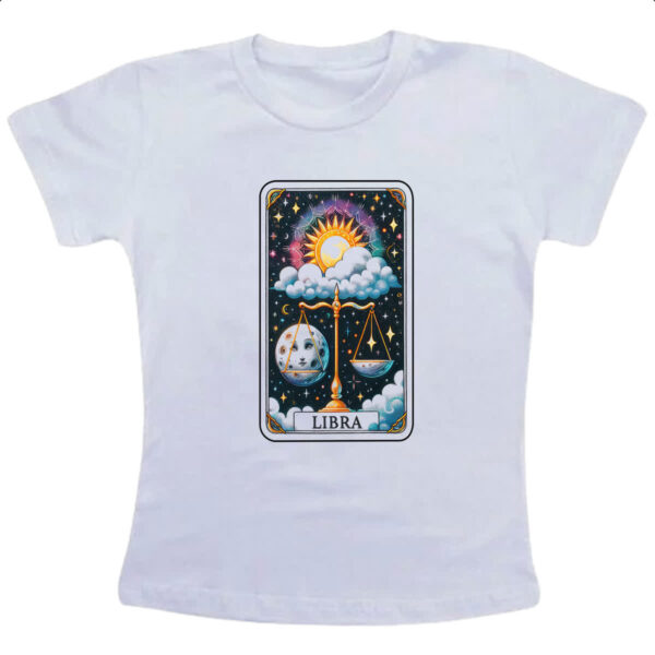Camiseta Infanto Juvenil Signo Carta Taro Libra