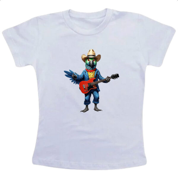 Camiseta Infanto Juvenil Papaguaio guitarrista