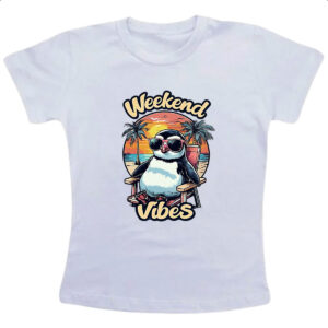 Camiseta Infanto Juvenil Pinguim Weekend Vibes