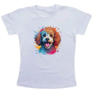 Camiseta Infanto Juvenil Poodle watercolor art
