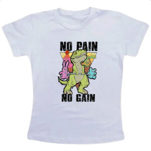 Camiseta Infanto Juvenil Dinossauro No Pain No Gain