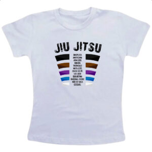 Camiseta Infanto Juvenil Jiu Jitsu faixas e golpes