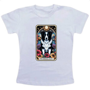 Camiseta Infanto Juvenil Taro cachorro Border Collie