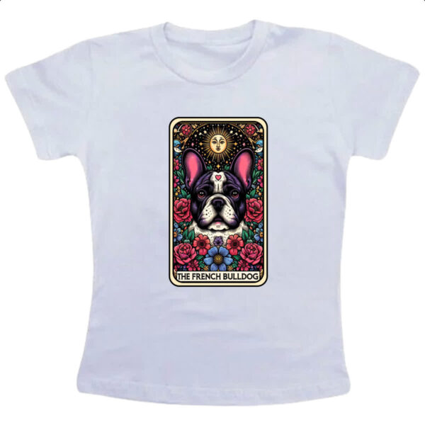 Camiseta Infanto Juvenil Taro cachorro Bulldog Frances