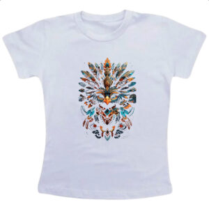 Camiseta Infanto Juvenil Coruja Elementos Indigenas