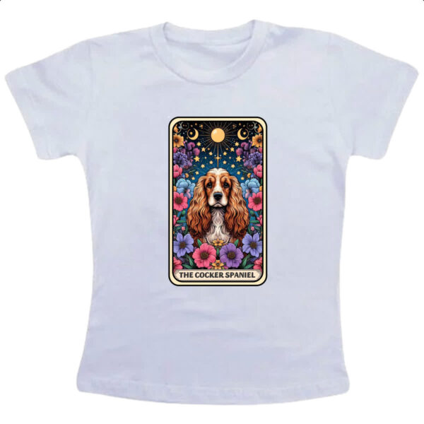 Camiseta Infanto Juvenil Taro cachorro Cocker Spaniel