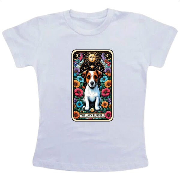 Camiseta Infanto Juvenil Taro cachorro Jack Russell Terrier