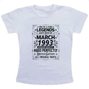 Camiseta Infanto Juvenil Legends Were Born MAR-1993