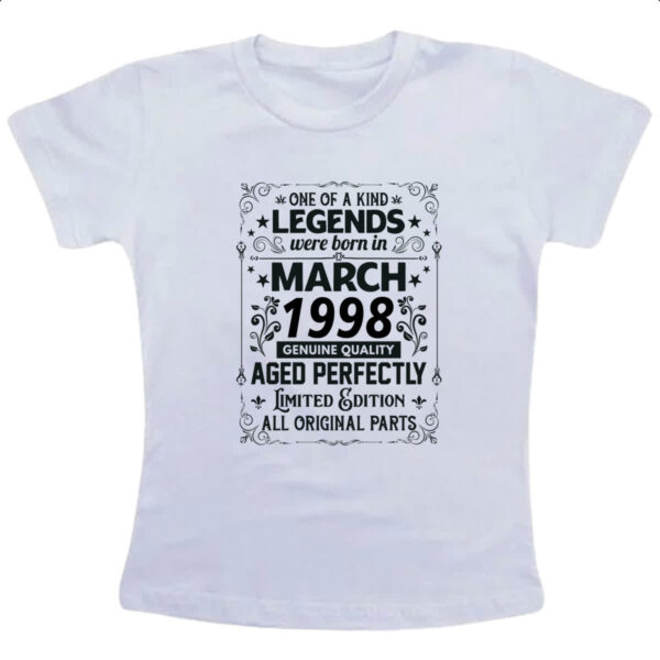 Camiseta Infanto Juvenil Legends Were Born MAR-1998