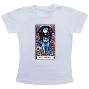Camiseta Infanto Juvenil Taro gato Azul russo