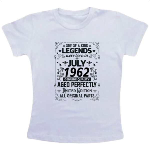 Camiseta Infanto Juvenil Legends Were Born JUL-1962