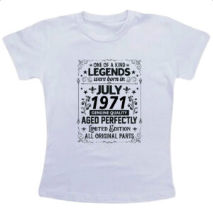 Camiseta Infanto Juvenil Legends Were Born JUL-1971