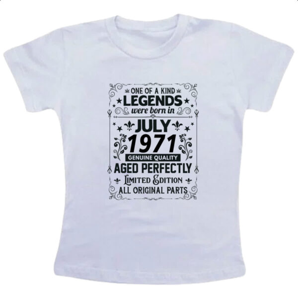Camiseta Infanto Juvenil Legends Were Born JUL-1971
