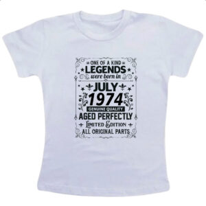 Camiseta Infanto Juvenil Legends Were Born JUL-1974