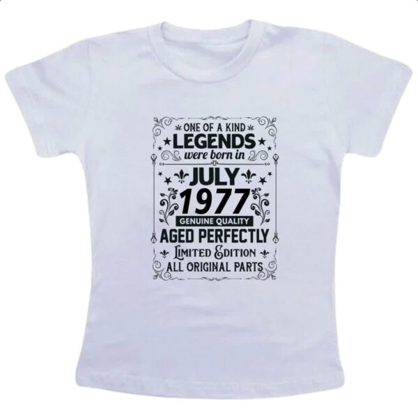 Camiseta Infanto Juvenil Legends Were Born JUL-1977