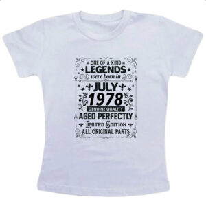 Camiseta Infanto Juvenil Legends Were Born JUL-1978