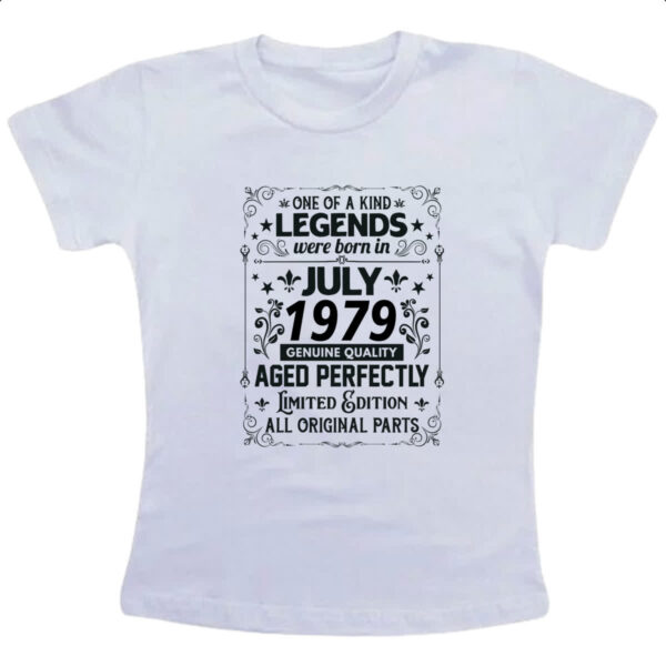 Camiseta Infanto Juvenil Legends Were Born JUL-1979