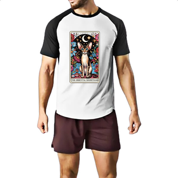 Camiseta Raglan Taro gato Oriental Shorthair - Imagem 2