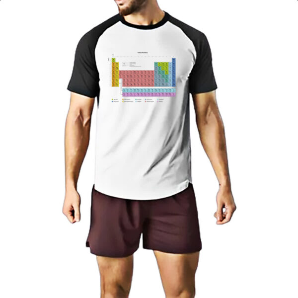 Camiseta Raglan Tabela periodica colorida - Imagem 2