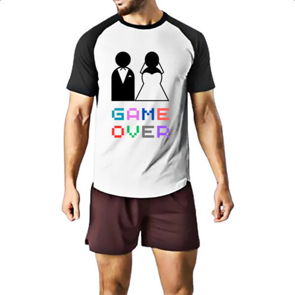 Camiseta Raglan Casamento Game Over - Imagem 2