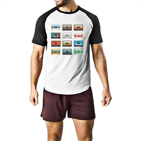 Camiseta Raglan Tapes Fitas K7 Vintage - Imagem 2