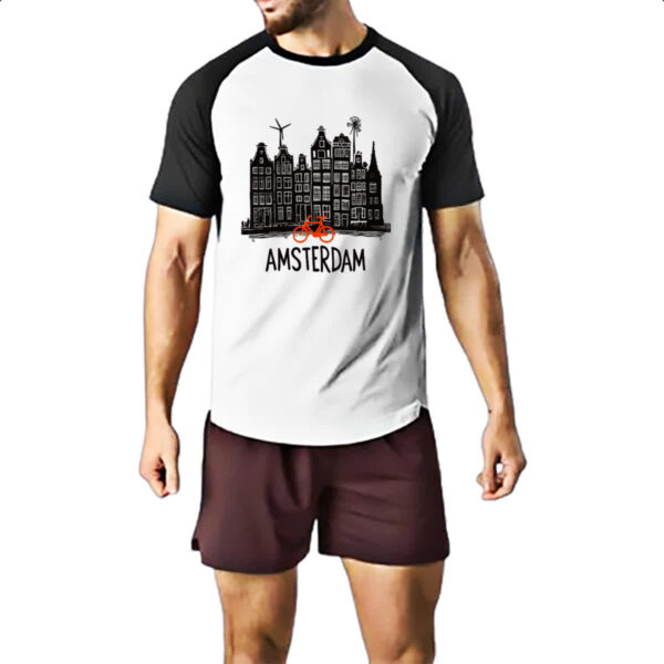 Camiseta Raglan Amsterdam Pintura Nanquim - Imagem 2