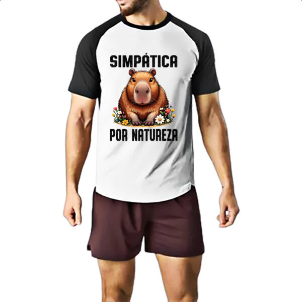 Camiseta Raglan Capivara Simpatica por Natureza - Imagem 2