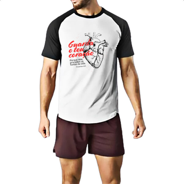 Camiseta Raglan Gospel Proverbios 4-23 - Imagem 2